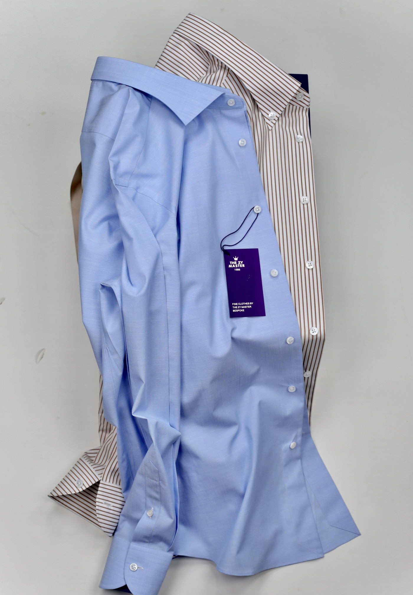 意大利進口 天藍色高級配色 優雅定制男士襯衫《時間的選擇》